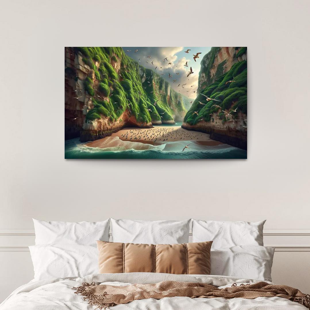 Eagle Nest Cove Scenic Birdwatching Spot Oil Paintings Frame