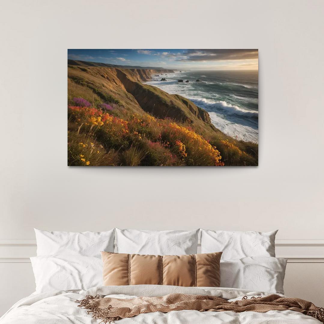 The Majestic Bluffs Of Ocean Edge Modern Paintings Frame