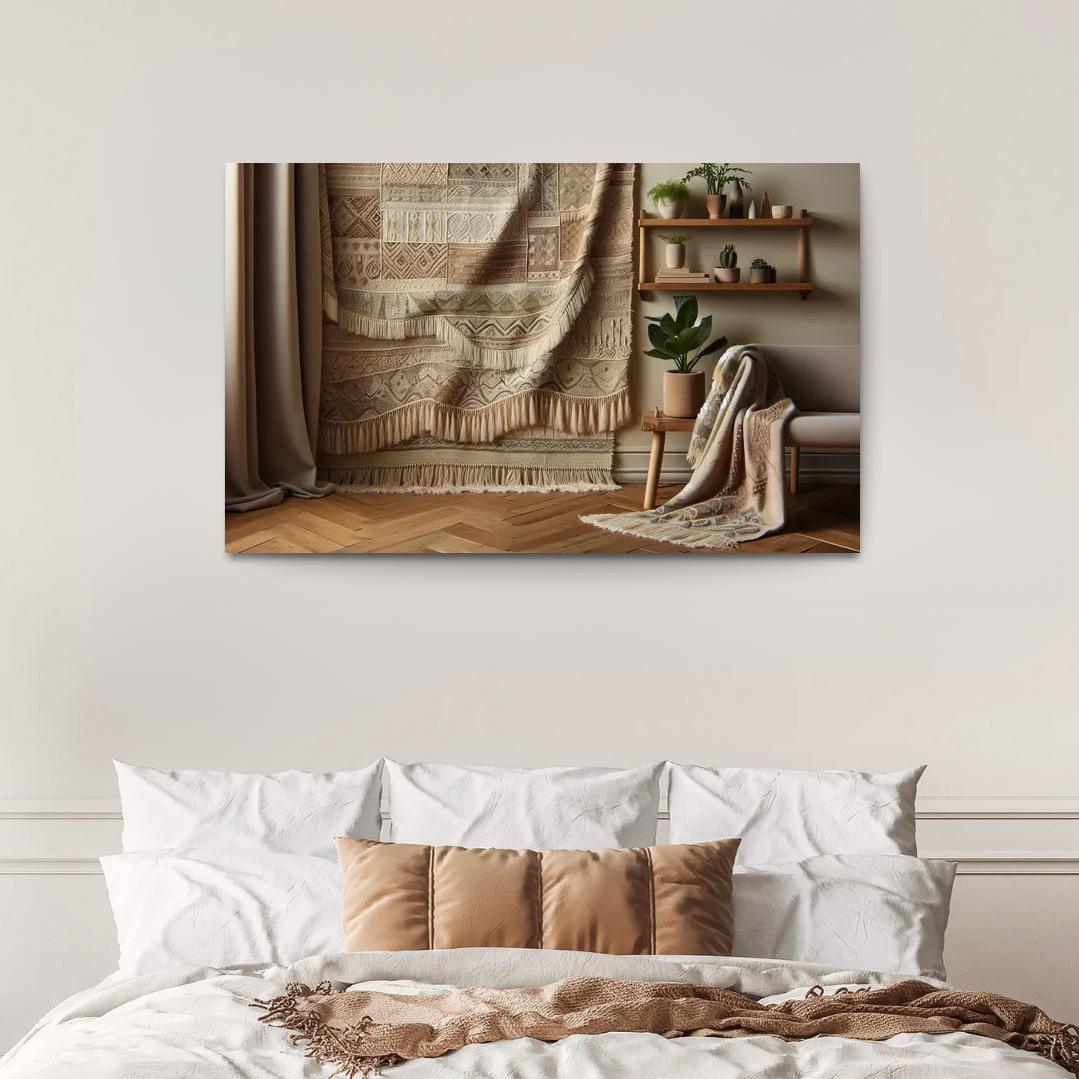 Textured Fabric Wall Hanging 1 Piece HD Canvas Wall Art-Original Frame
