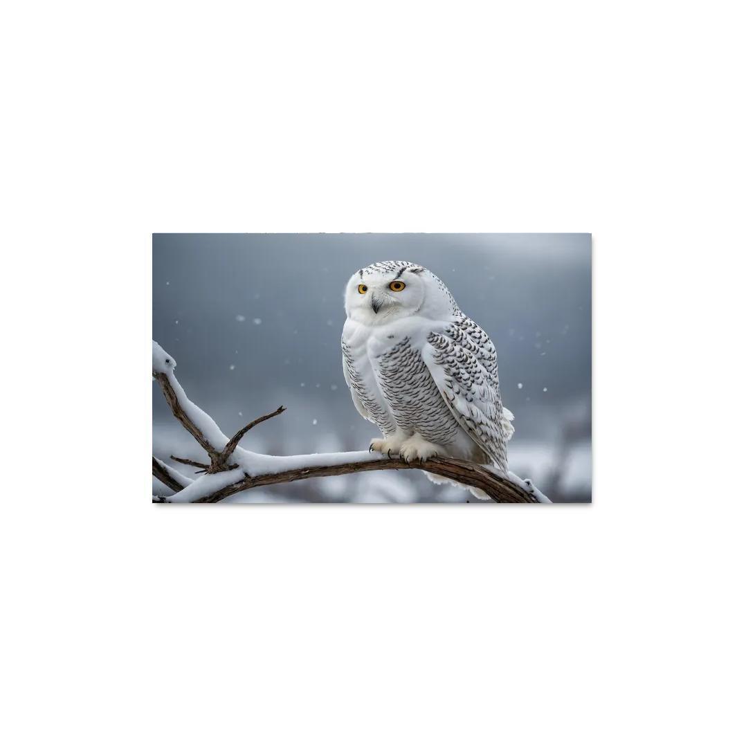 The Graceful Snowy Owl In The Arctic Framed Paintings