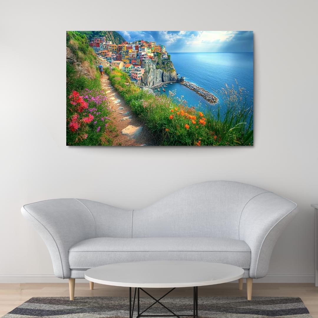 Hiking The Cinque Terre Trails Abstract Paintings Frame