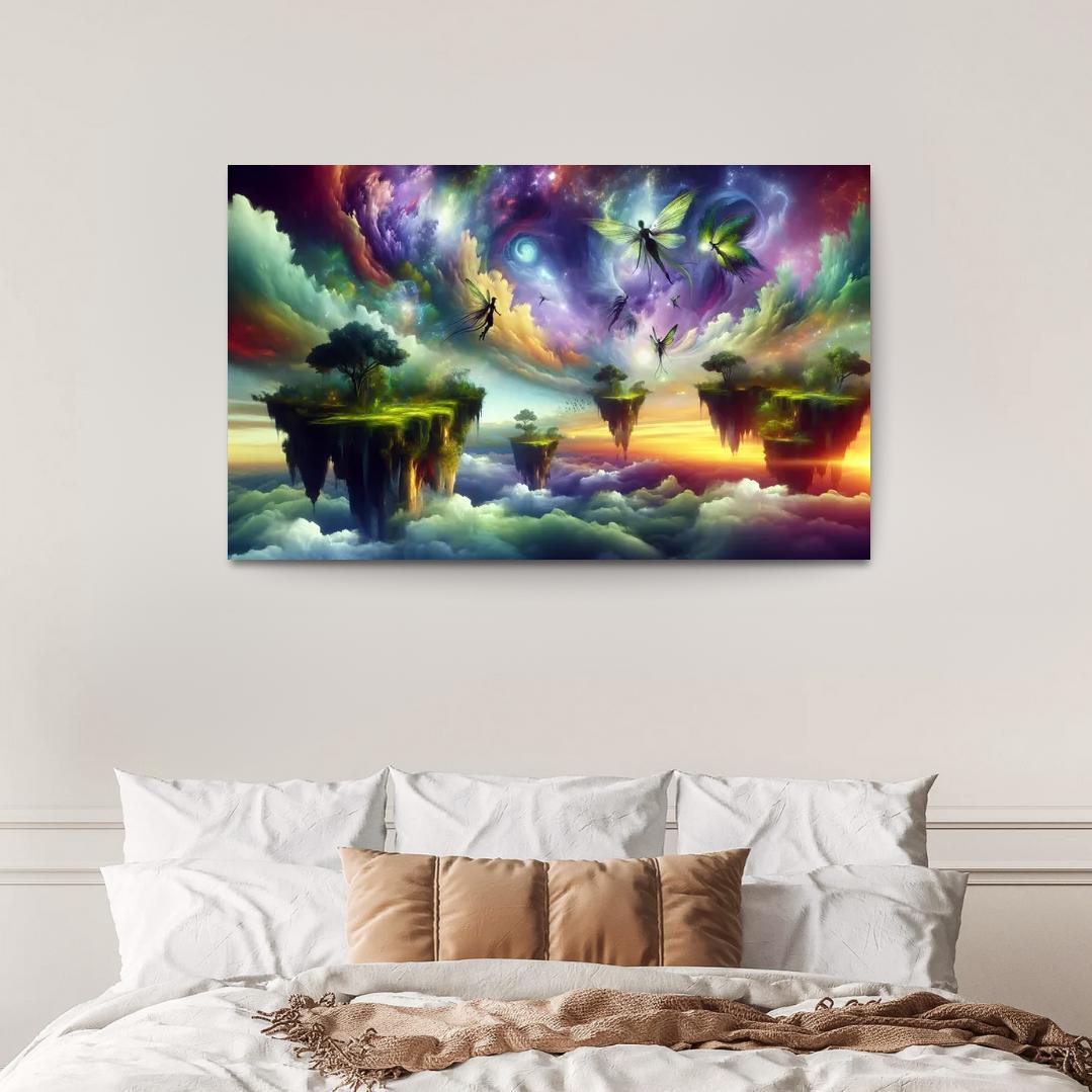 The Aetherium Realm A Dimension of Endless Skies 1 Piece HD Canvas Wall Art-Original Frame