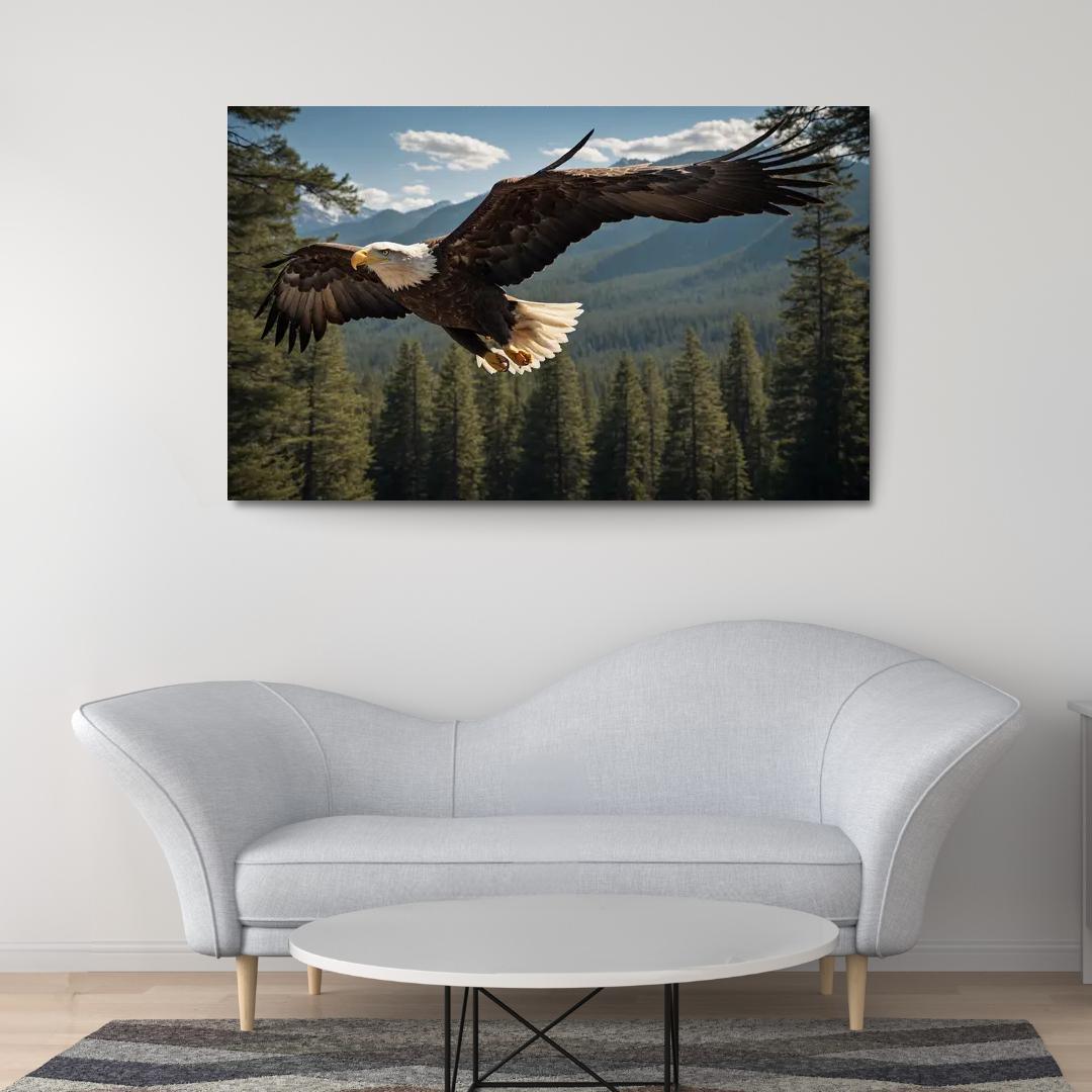 The Majestic Bald Eagle Symbol Of Freedom Canvas Paintings Frame