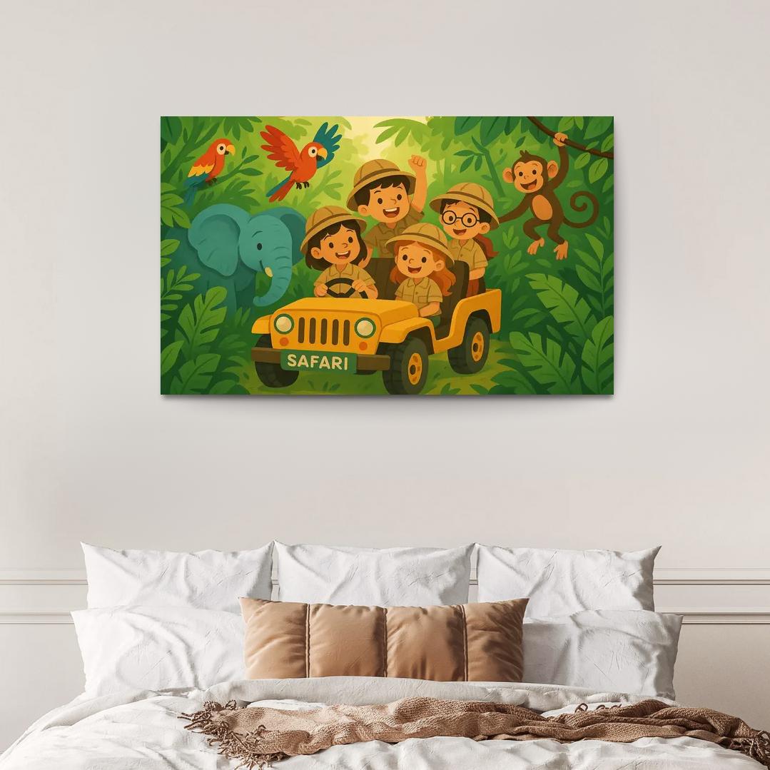 Jungle Journey - Animal Safari Adventure Framed Paintings