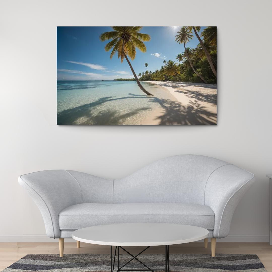 The Crystal Clear Shores Of Tropical Paradise Oil Paintings Frame