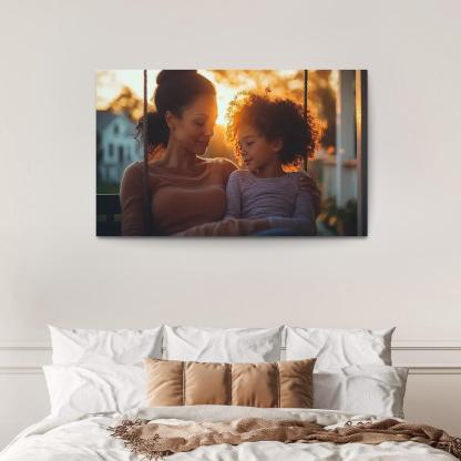 Whispers Of Love A Mother's Soft Guidance Canvas Paintings Frame