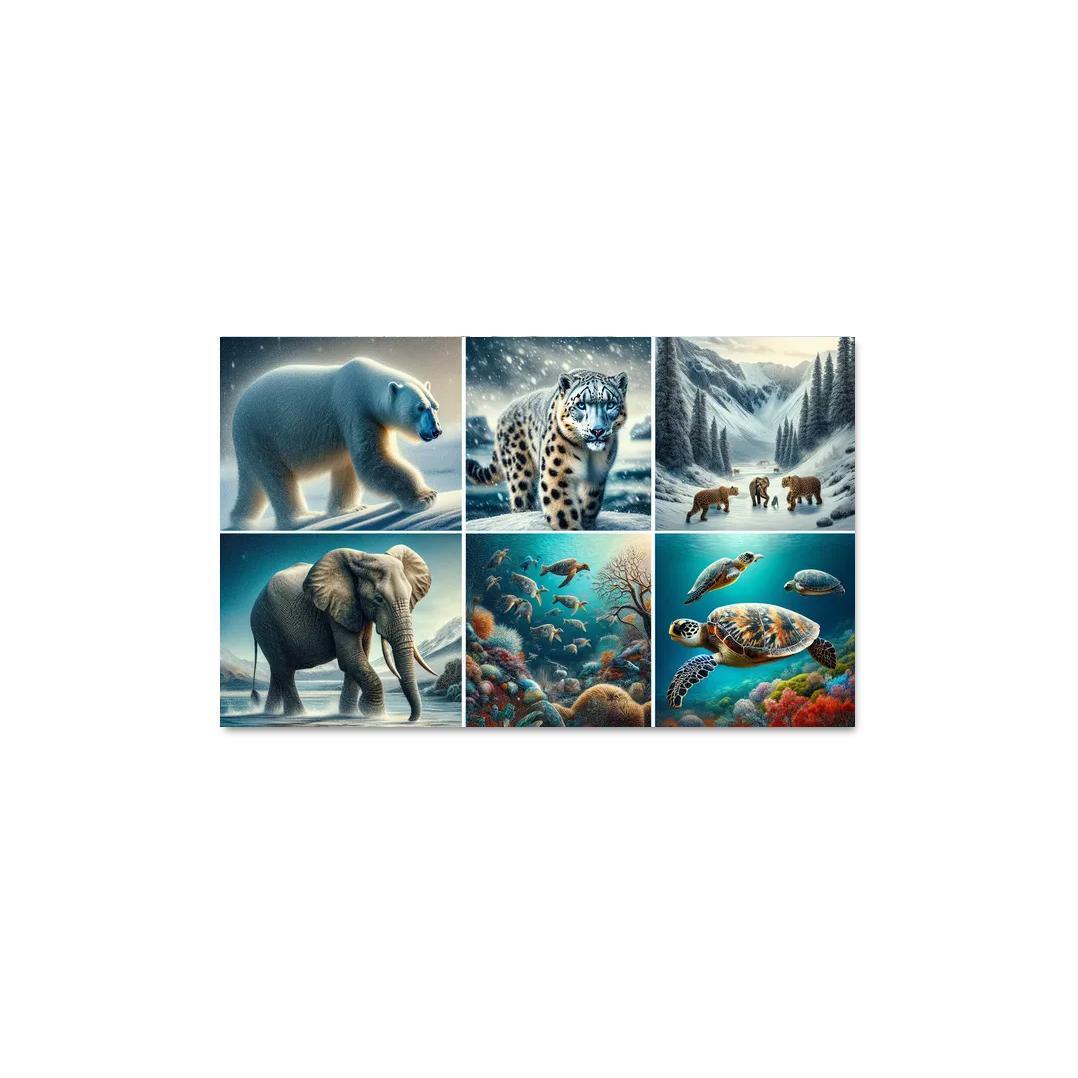 Silent Stories The Plight Of Endangered Species Multi-panel Paintings