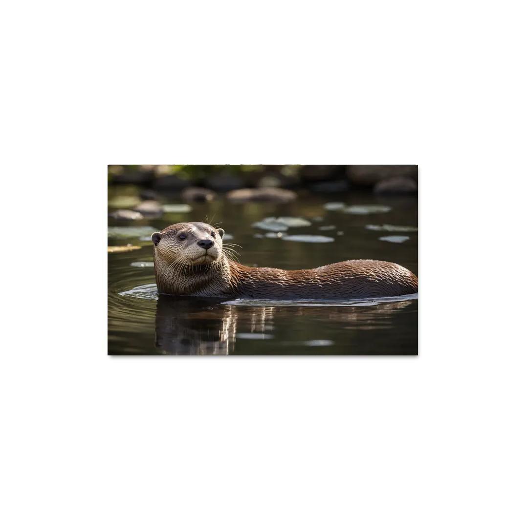 The Playful Otter The Aquatic Trickster Canvas Paintings Frame