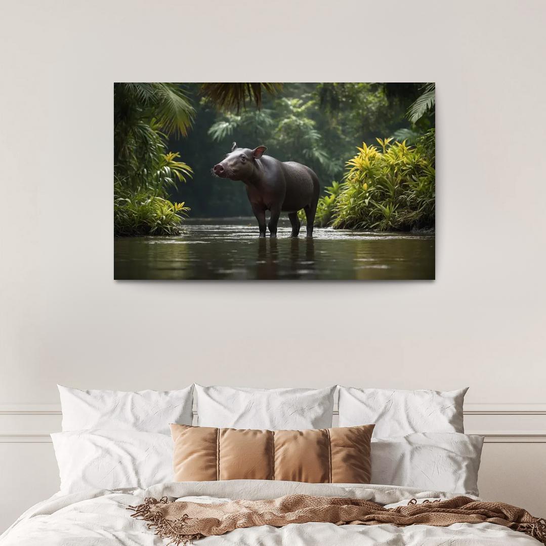 The Playful Baird's Tapir In The Rainforest Framed Paintings