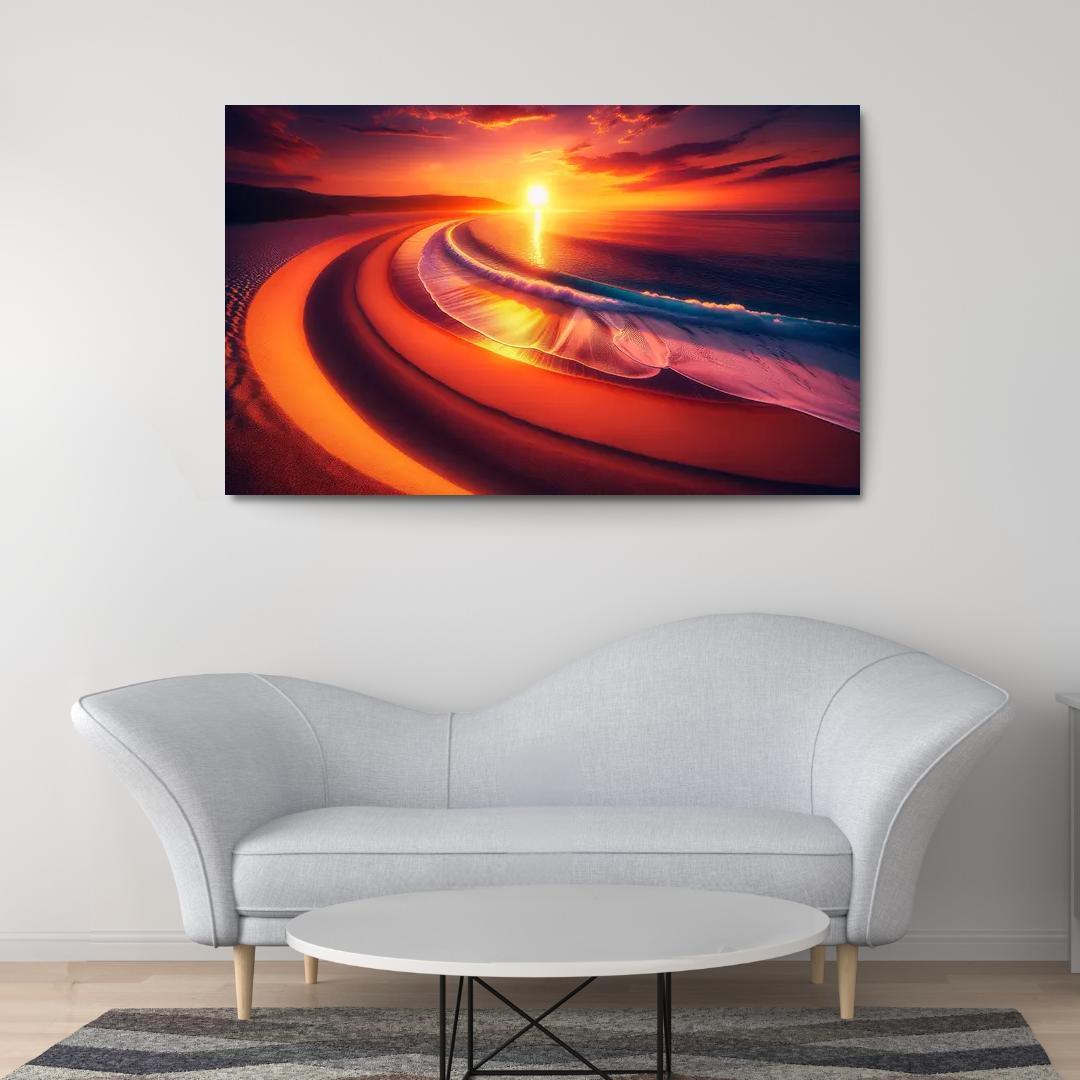 Crescent Moon Beach Premium Artwork Frames