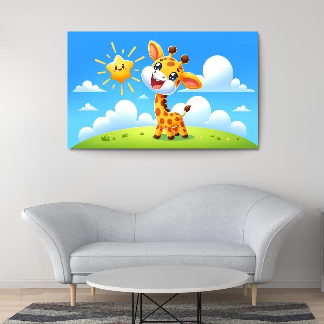 Joyful Giraffe - Sky High Dreams Framed Paintings