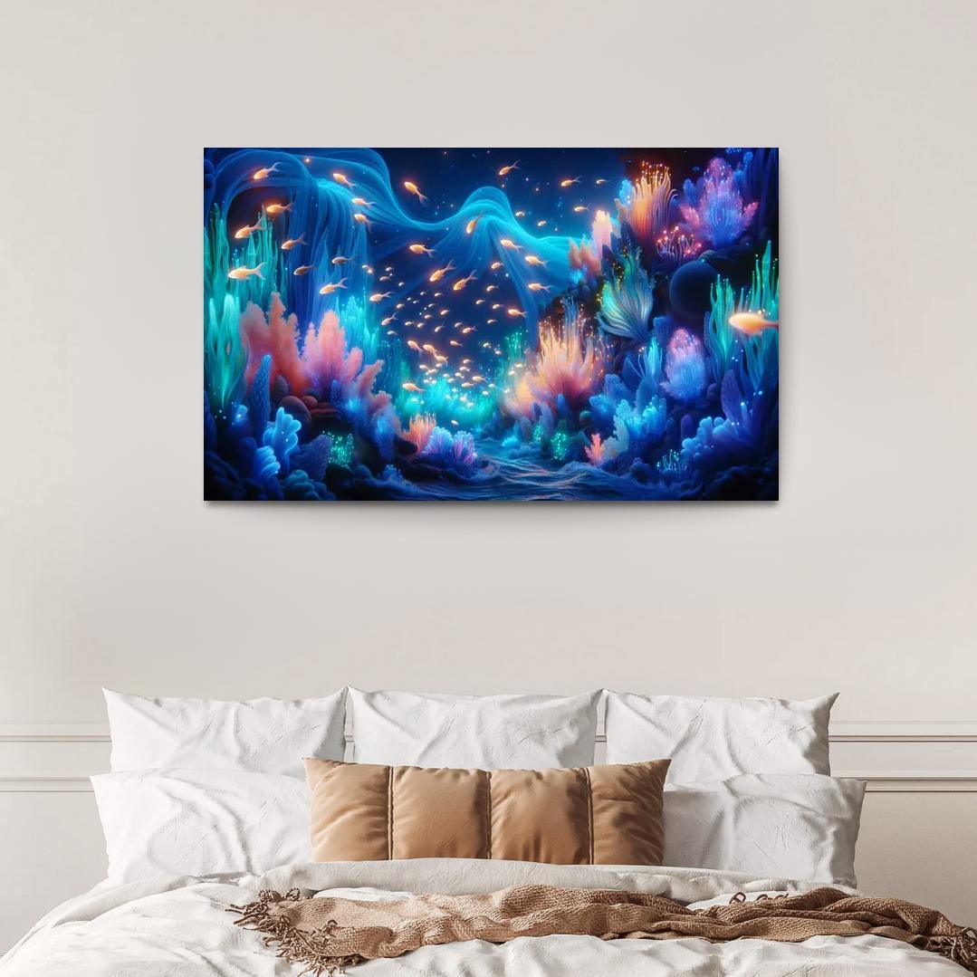 The Luminescent Depths 1 Piece HD Canvas Wall Art-Original Frame