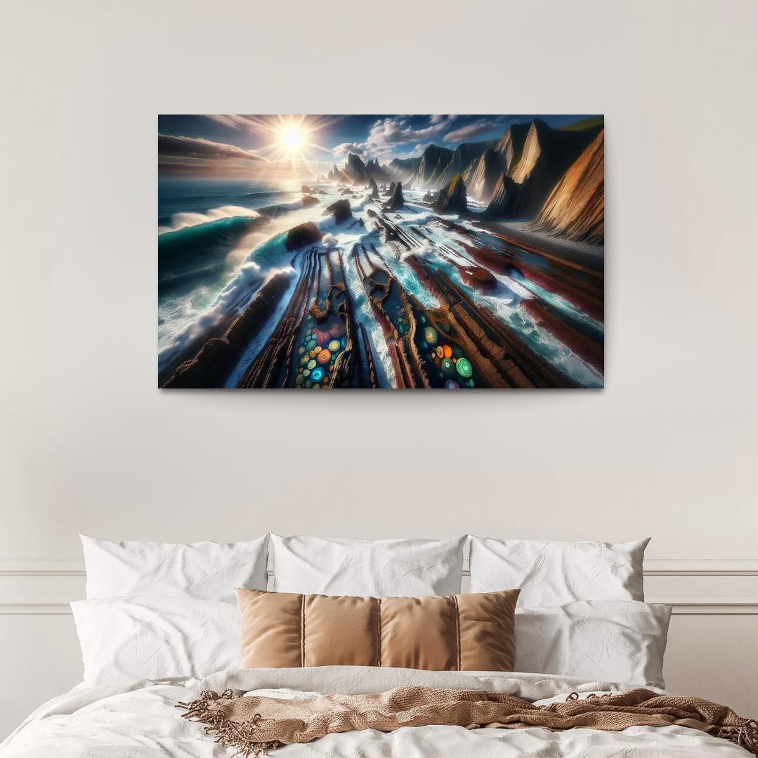 Rocky Shoreline Nature's Artistry Custom Paintings Frame