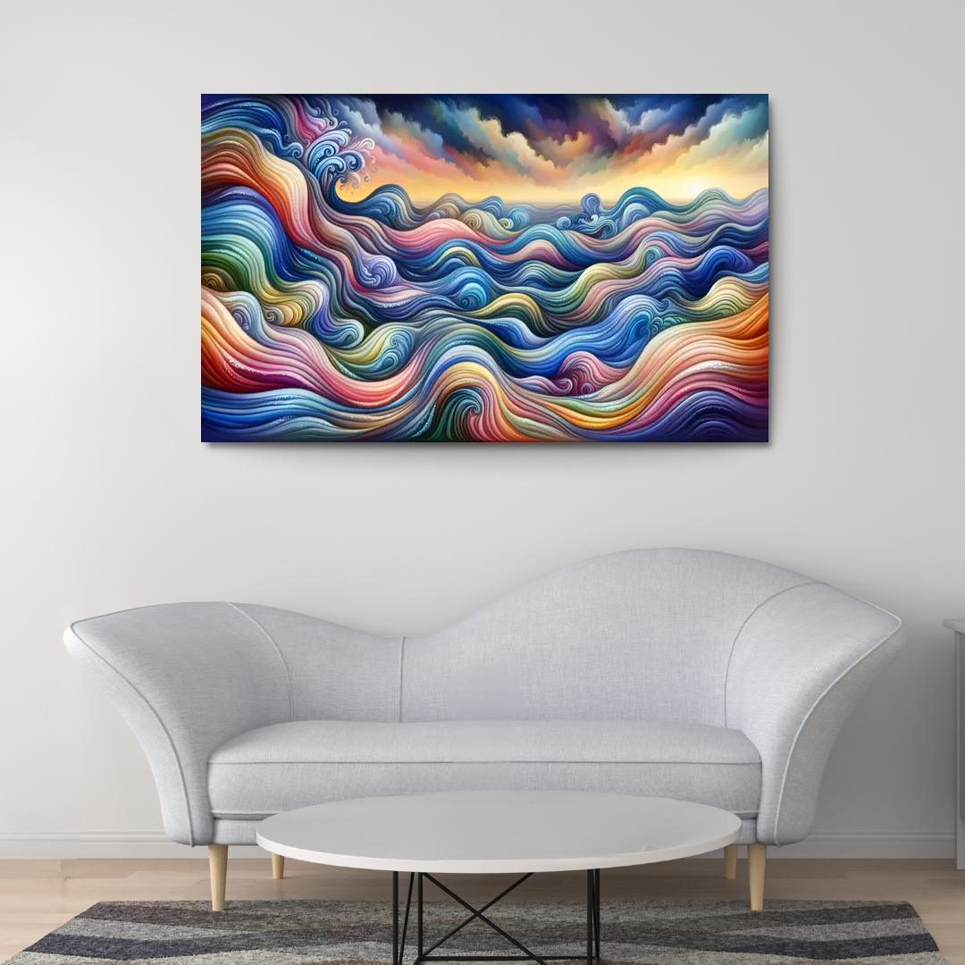 Cascading Echoes of Emotion 1 Piece HD Canvas Wall Art-Original Frame