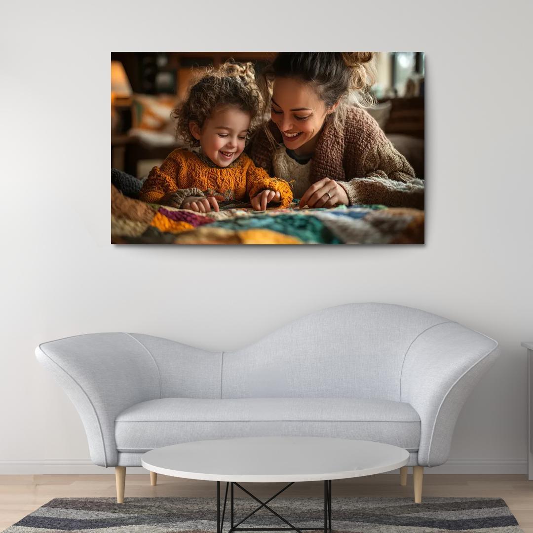 Threads Of Connection A Mothers Tapestry Of Love Canvas Paintings Frame