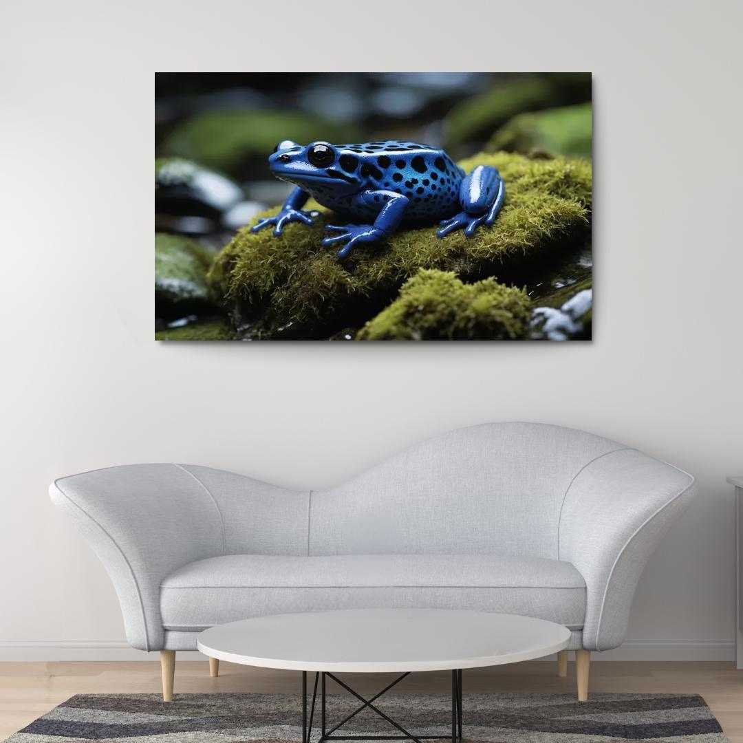 The Striking Blue Poison Dart Frog Multi-panel Paintings