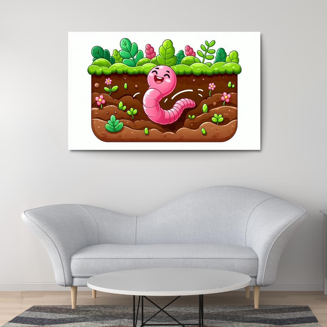 Wiggly Worm Modern Paintings Frame