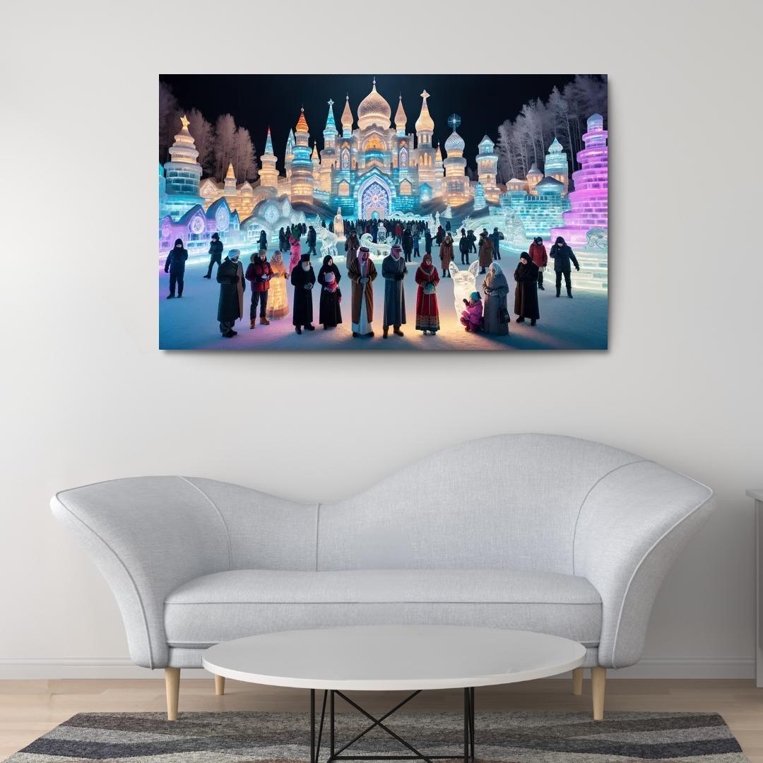 Harbin Ice And Snow Festival Canvas Paintings Frame