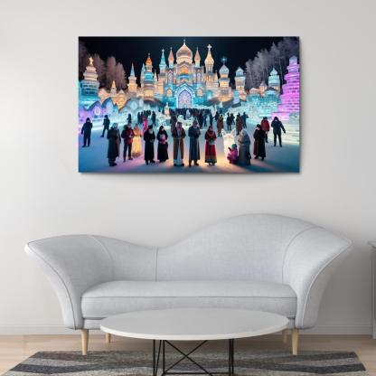 Harbin Ice And Snow Festival Canvas Paintings Frame