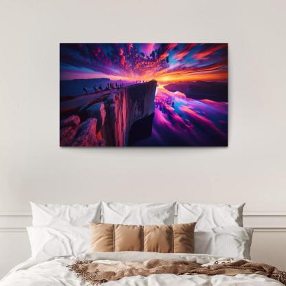 Sunset Ridge Cliffside Viewpoint Art Trends