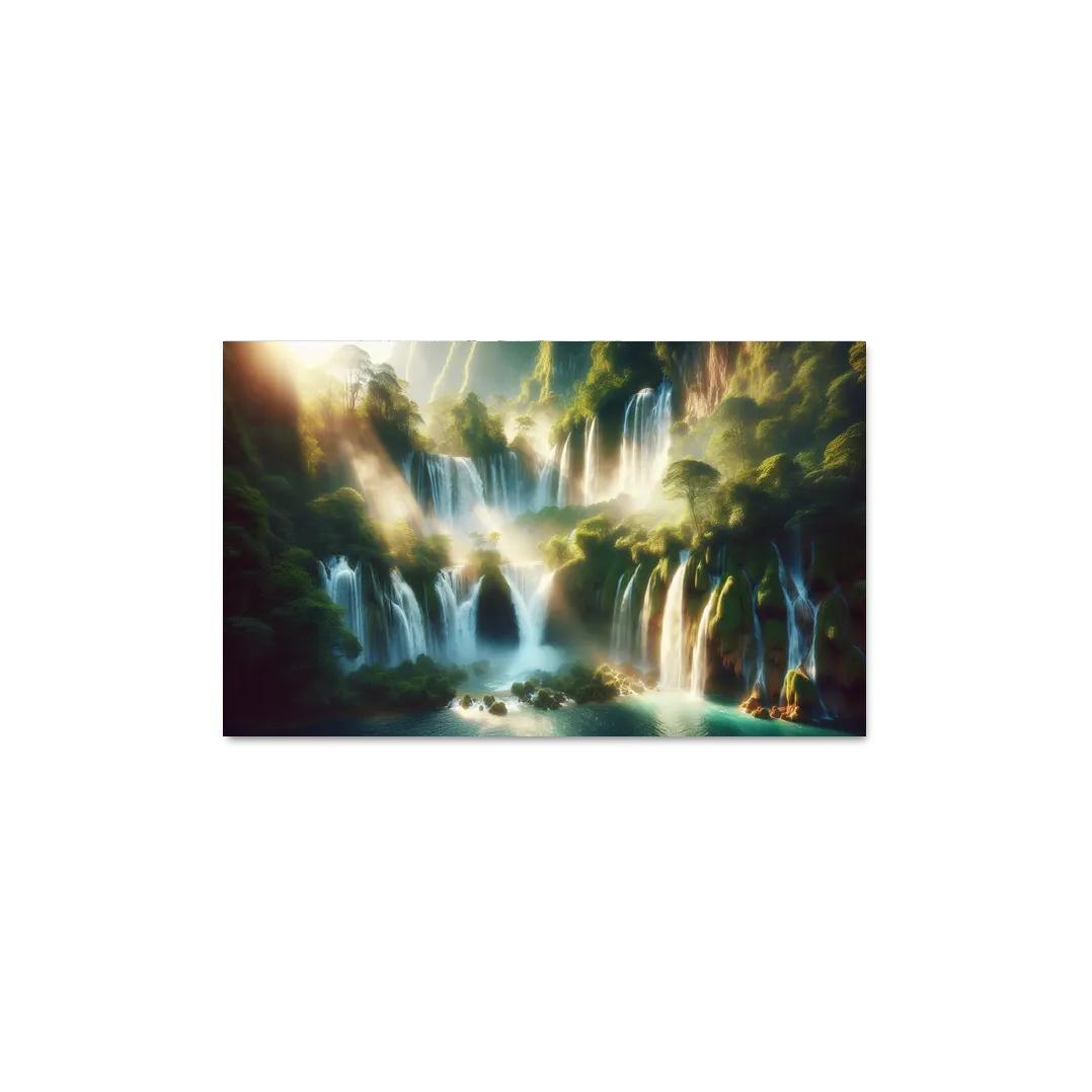 The Serene Cascades Of Crystal Falls Custom Paintings Frame