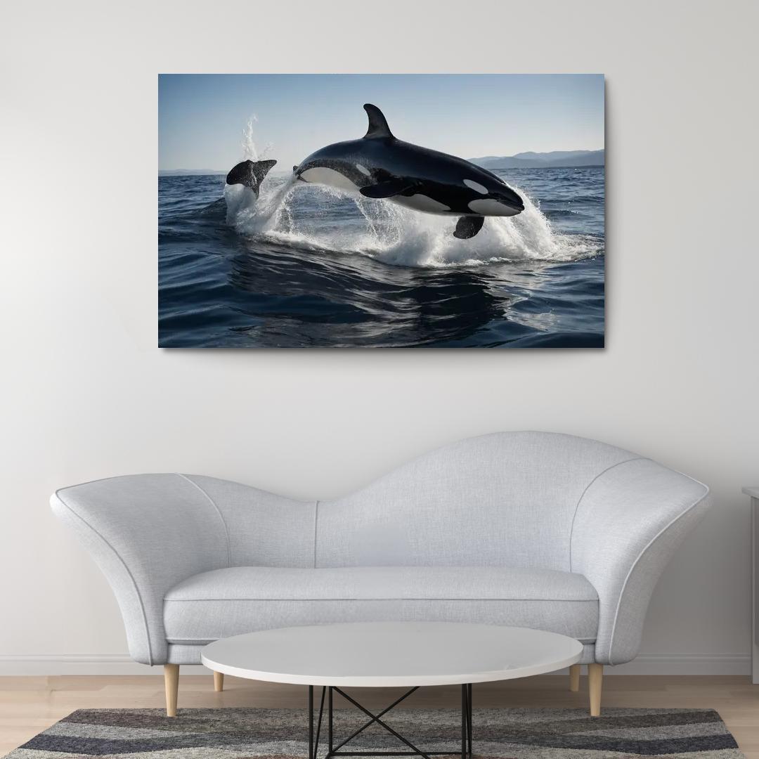The Magnificent Orca In The Deep Ocean Framed Paintings