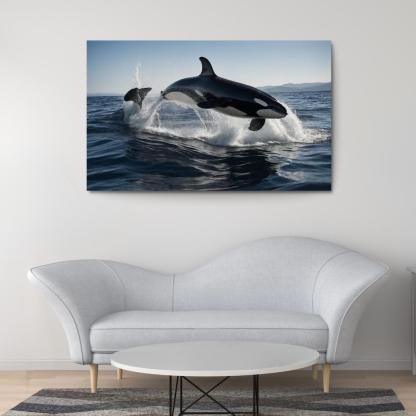 The Magnificent Orca In The Deep Ocean Framed Paintings