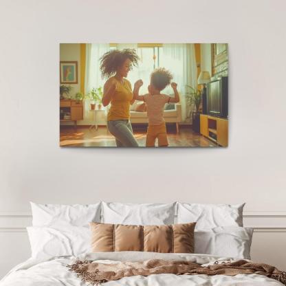 Dancing Through Life A Mother's Joyful Spirit Canvas Paintings Frame