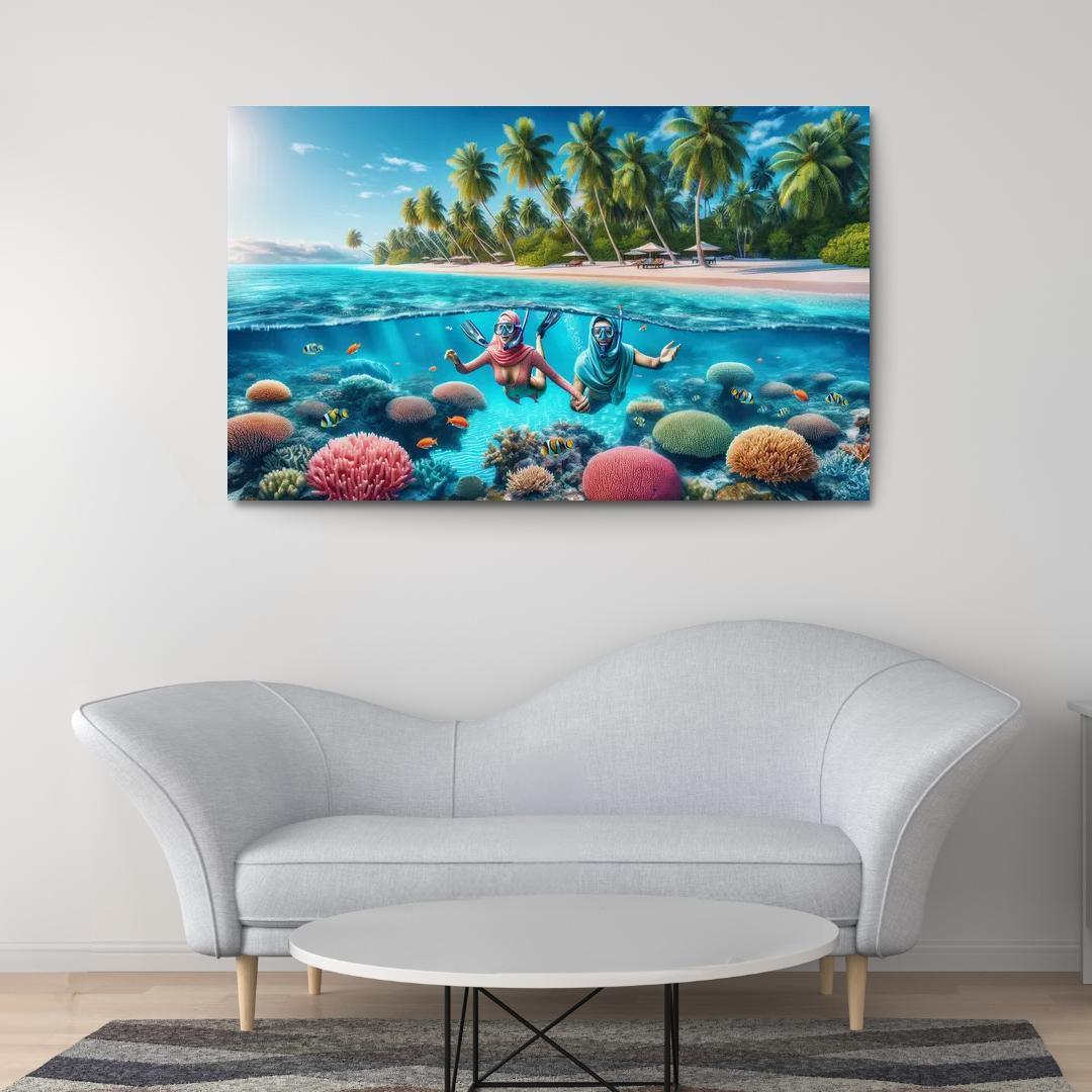 Coral Sands Sanctuary Modern Paintings Frame