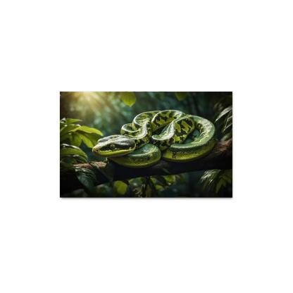 The Elegant Green Tree Python In A Tropical Setting Framed Paintings