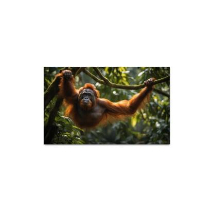 The Striking Bornean Orangutan The Gentle Giant Of The Jungle Modern Paintings Frame