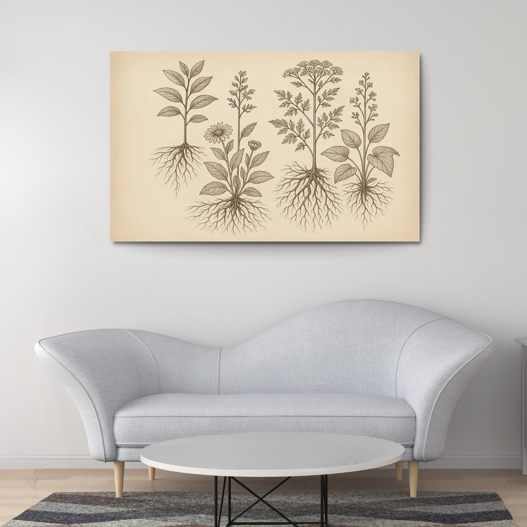 Seeds Of Sustainability In Botanical Illustrations Canvas Paintings Frame