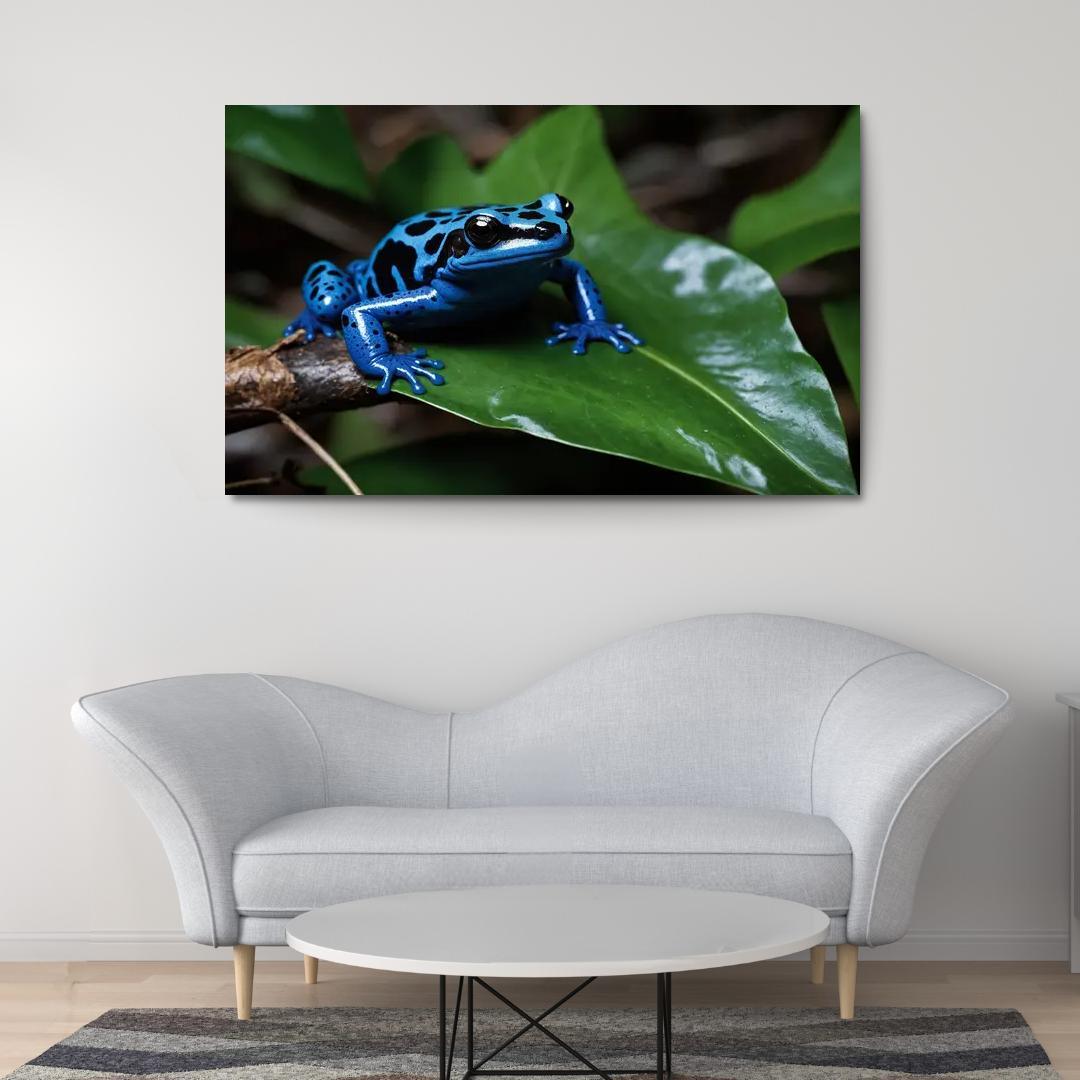 The Spectacular Blue Poison Dart Frog Jewel Of The Rainforest Modern Paintings Frame