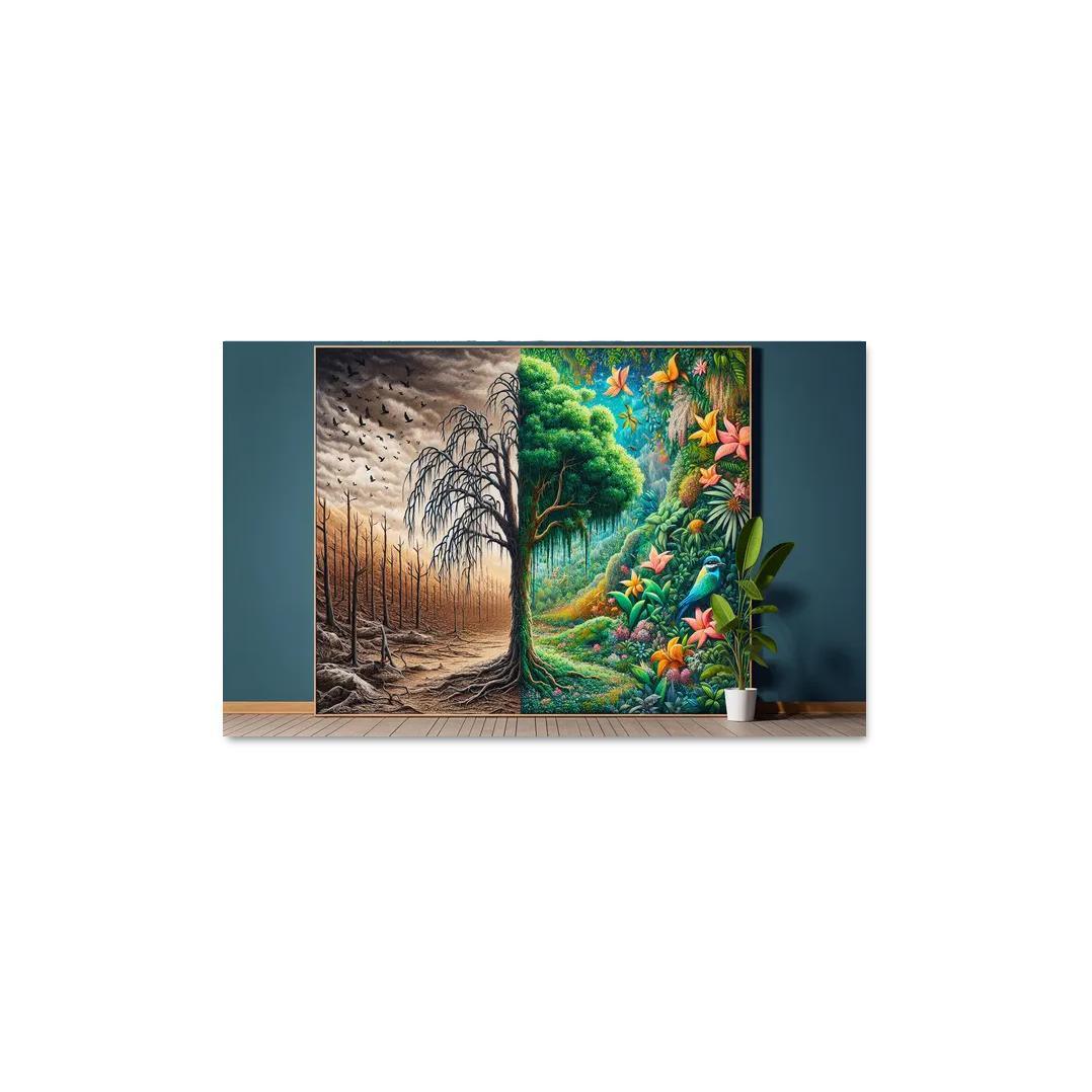 The Last Breath A Call for Climate Justice 1 Piece HD Canvas Wall Art-Original Frame