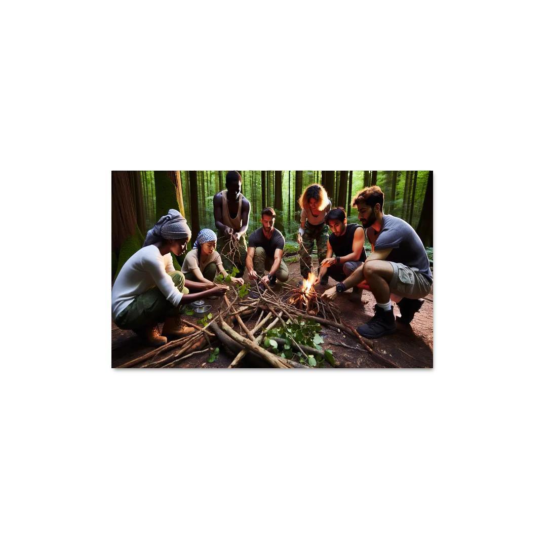 Wilderness Survival Learn the Art of Survival Skills 1 Piece HD Canvas Wall Art-Original Frame