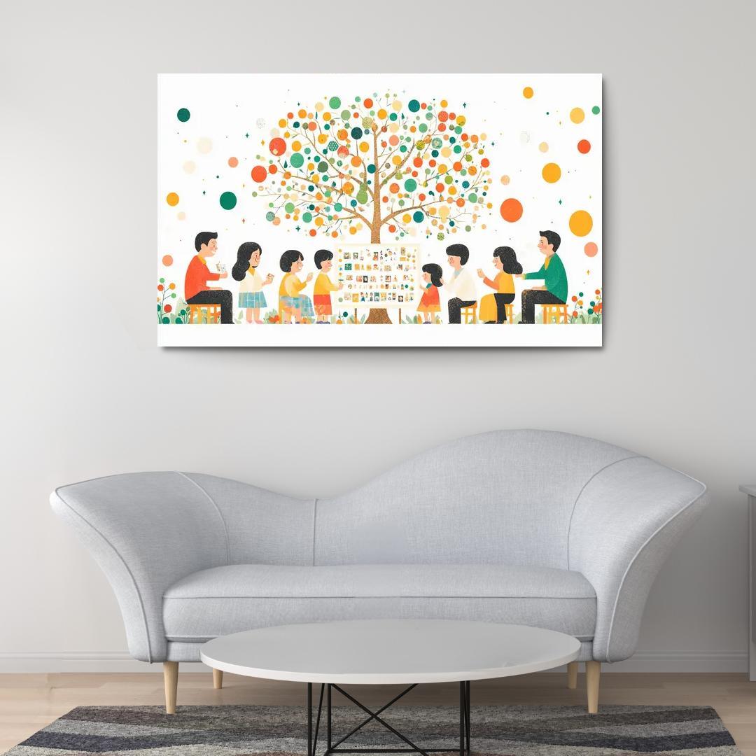Roots Of Love A Mothers Family Tree Modern Paintings Frame
