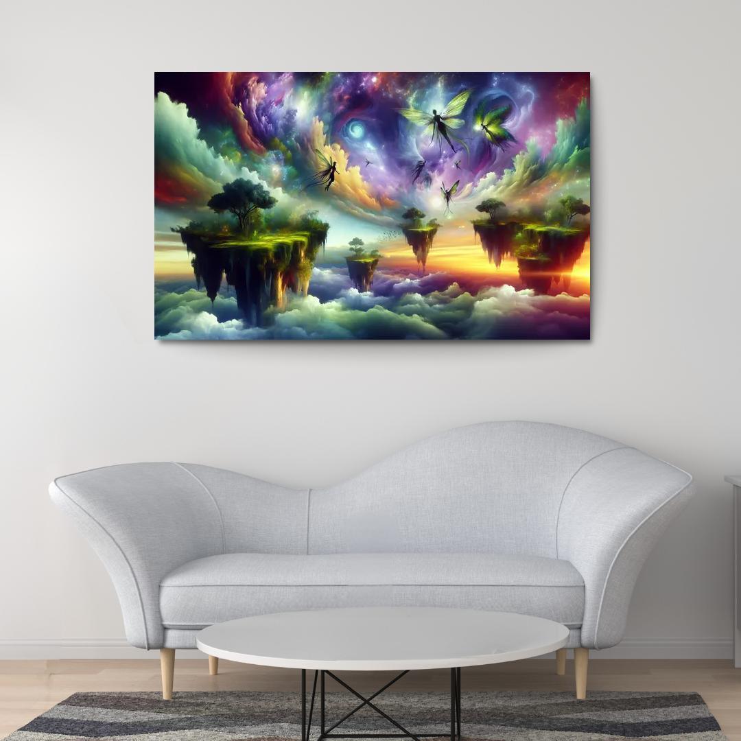 The Aetherium Realm A Dimension of Endless Skies 1 Piece HD Canvas Wall Art-Original Frame