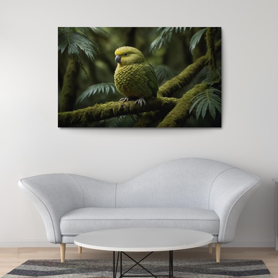 The Exotic Kakapo Flightless Parrot Of New Zealand Canvas Paintings Frame