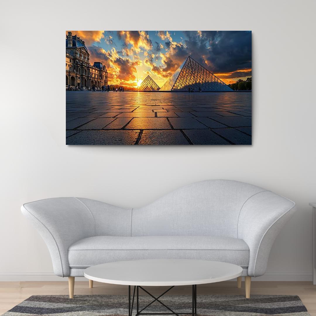 The Louvre Pyramid Abstract Paintings Frame
