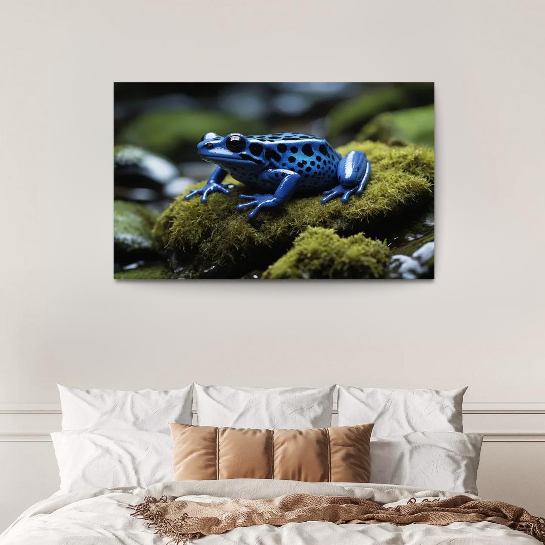 The Striking Blue Poison Dart Frog Multi-panel Paintings