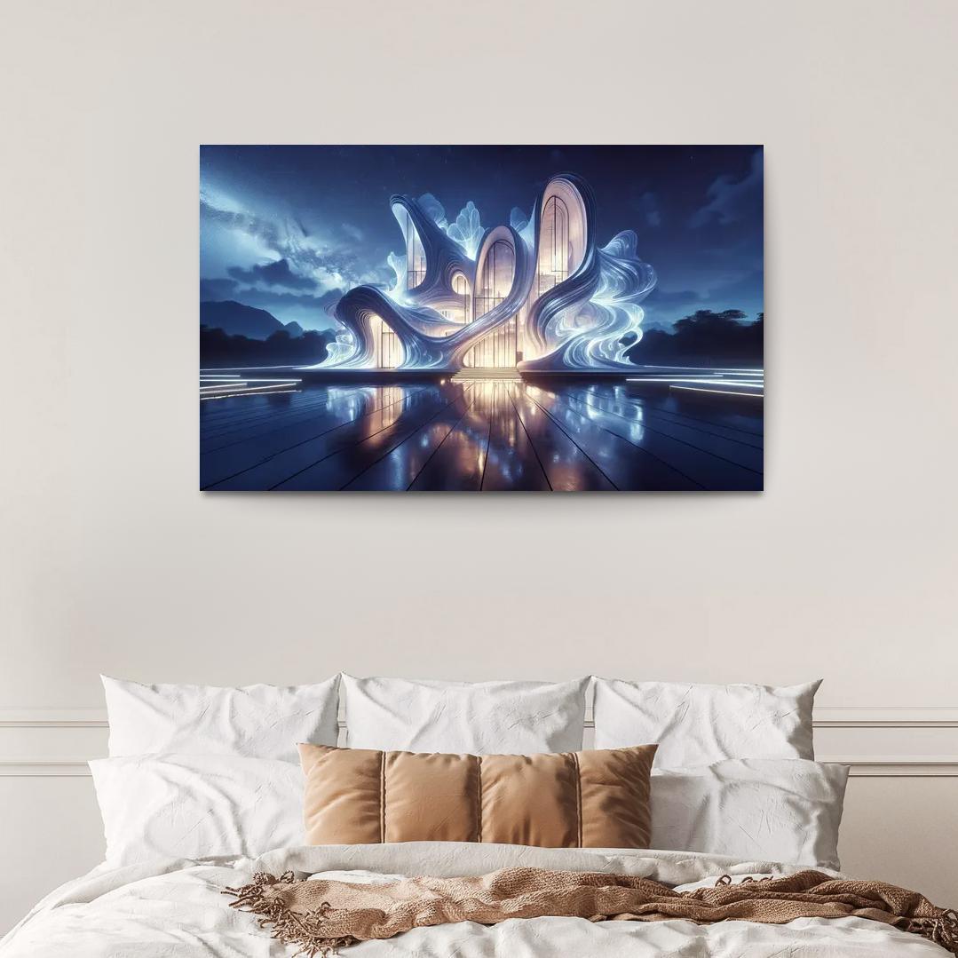 Bioluminescent Structures 1 Piece HD Canvas Wall Art-Original Frame