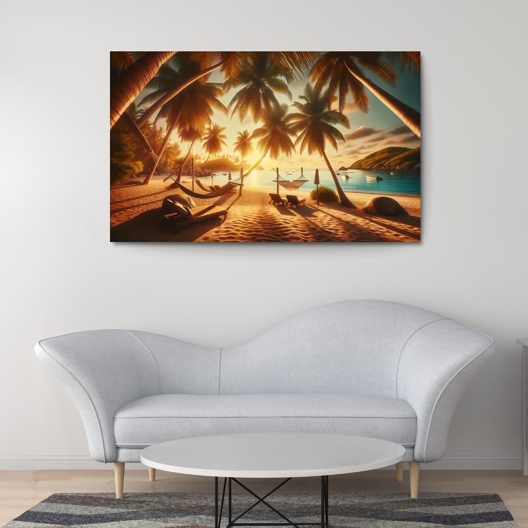 Palm Paradise Relaxation Hub Premium Artwork Frames