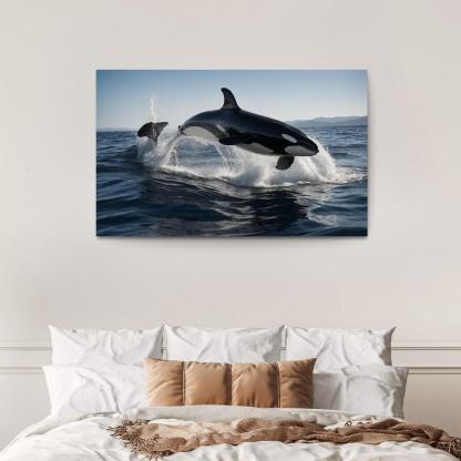 The Magnificent Orca In The Deep Ocean Framed Paintings