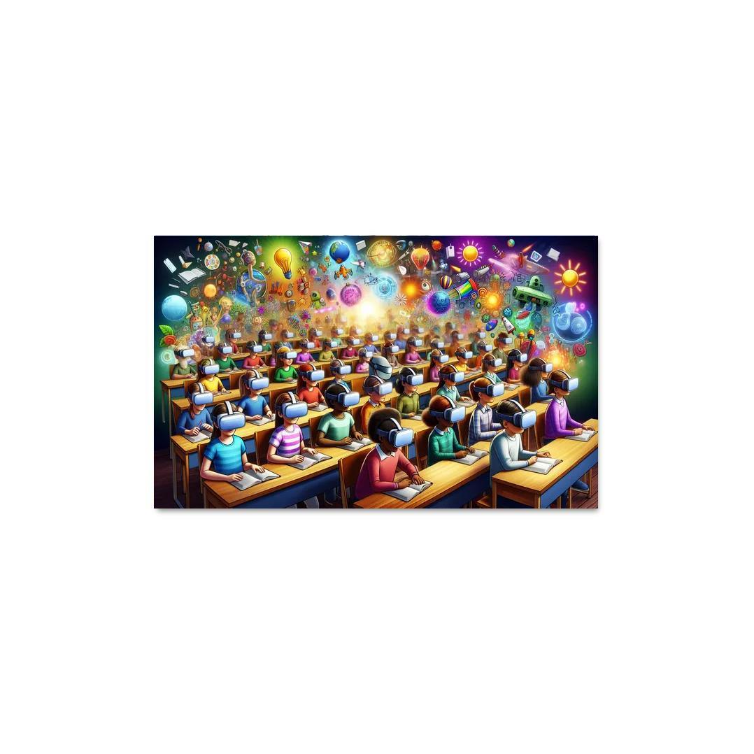 Virtual Reality in Education Transforming Learning Experiences 1 Piece HD Canvas Wall Art-Original Frame