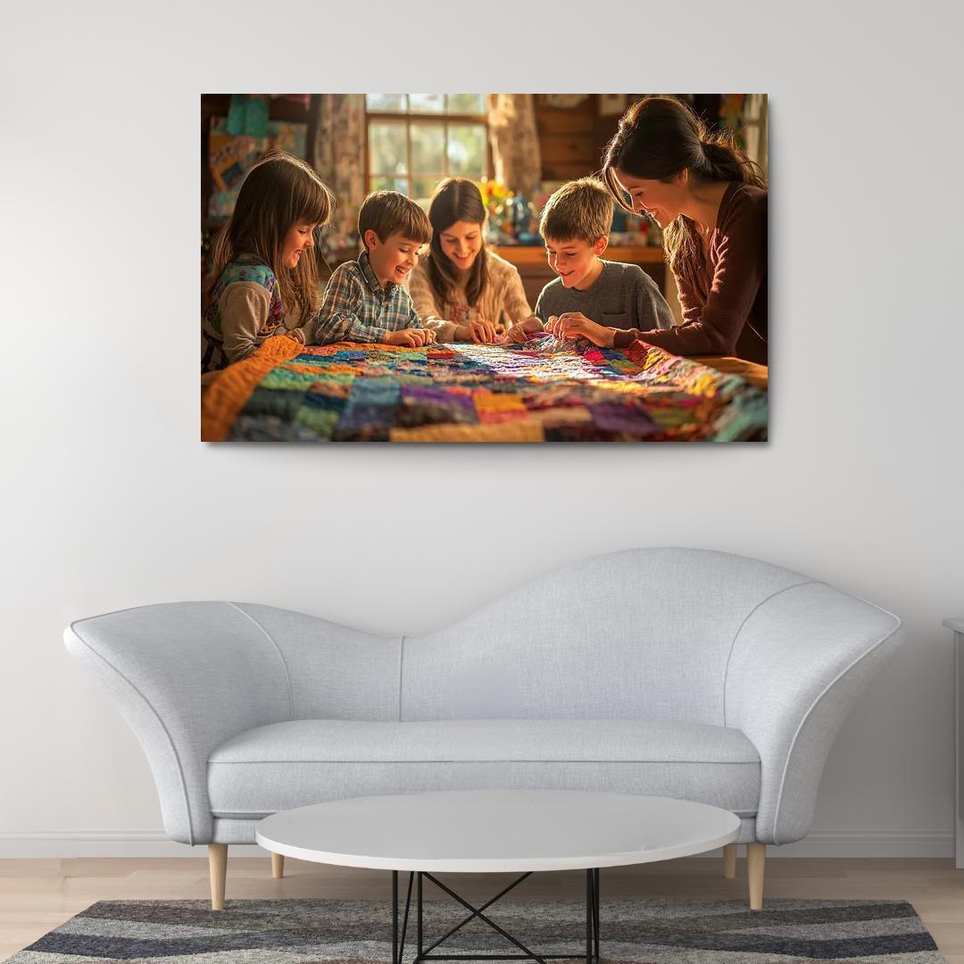 The Love She Stitched A Mothers Quilt Modern Paintings Frame