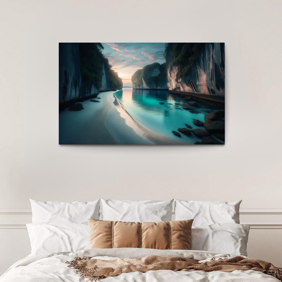 Silver Beach Escape Modern Paintings Frame
