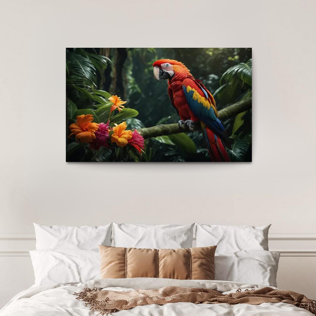 The Vibrant Scarlet Macaw Jewel Of The Rainforest Framed Paintings