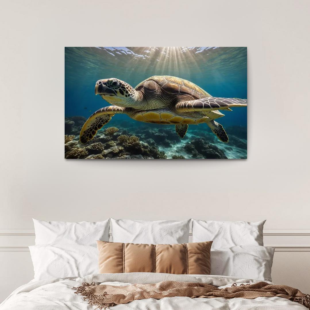 The Stunning Green Sea Turtle Multi-panel Paintings