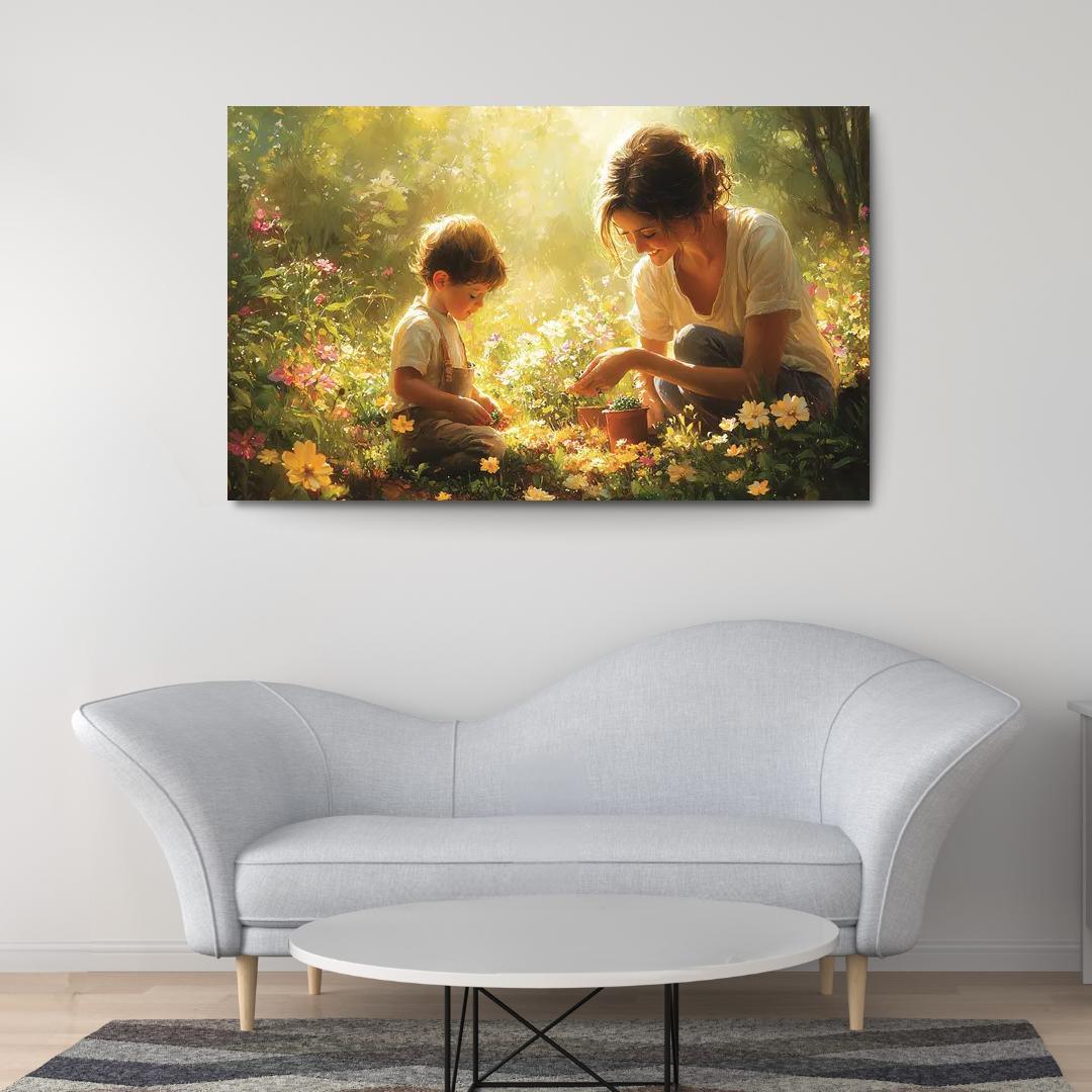 A Mothers Garden The Blooms Of Love Canvas Paintings Frame
