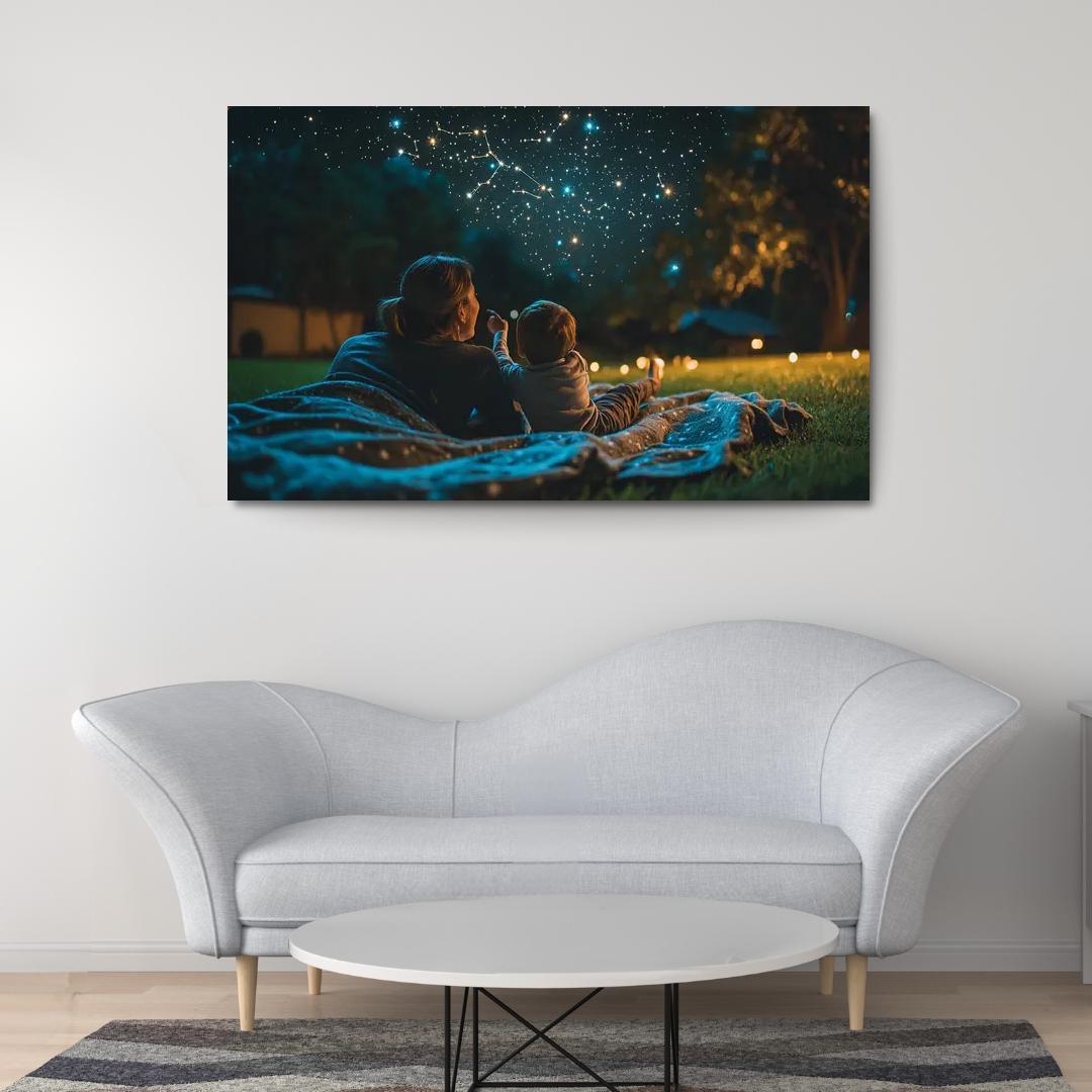 Starlit Moments A Mothers Nighttime Love Custom Paintings Frame